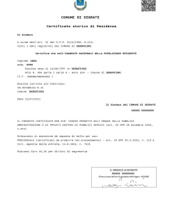 certificato storico di residenza
